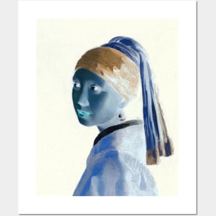 Girl with a Pearl Earring Interactive Negative Filter By Red&Blue Posters and Art